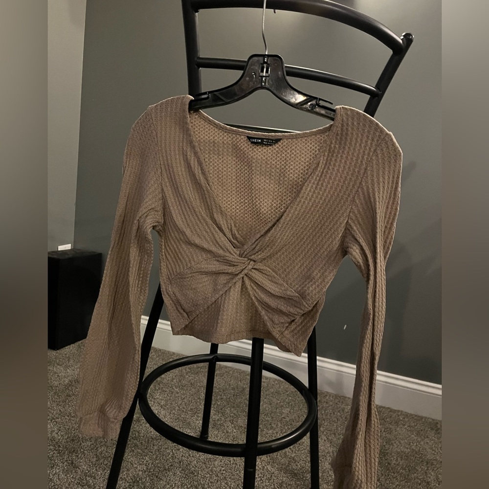 Shein long sleeve brown top size S